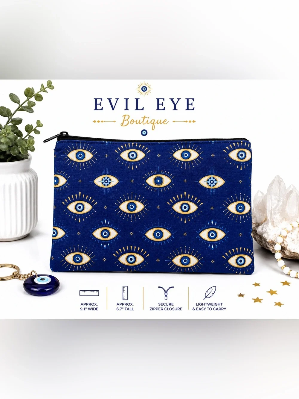 🧿Blue Evil Eye Zip Pouch🧿